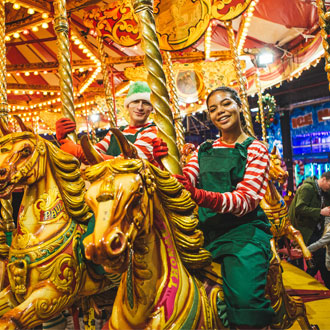 A carousel at Winter Wonderland in Manchester A carousel at Winter Wonderland in Manchester